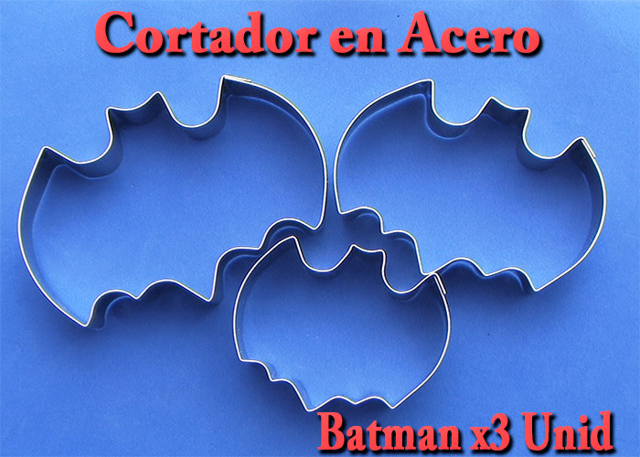 MOLDE EN ACERO INOXIDABLE CORTADOR BATMAN PARA REPOSTERÍA Y ARTESANÍAS EN  PASTA FRÍA, MATERIALES PARA MANUALIDADES EN MASA FLEXIBLE FOAMY GOMA EVA  PASTILLAJE Y DECORACIÓN DE TORTAS