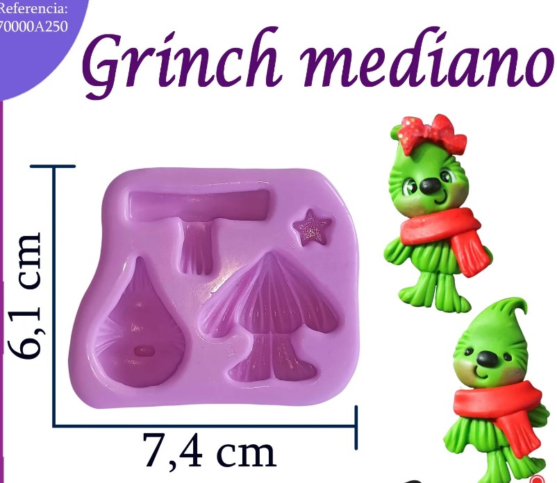 Molde silicona apliques navidad con el green grinch