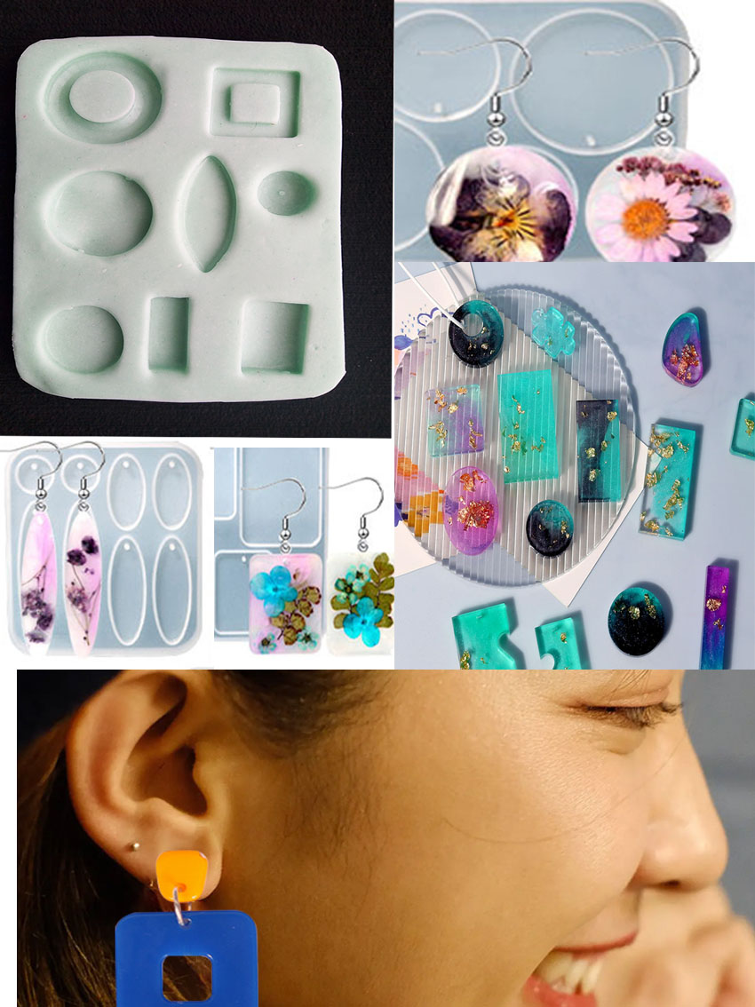 Moldes de resina epoxi para pendientes, moldes de joyería de resina de  silicona para manualidades colgantes para mujeres/niñas DIY, pendientes  colgantes bohemios -  México