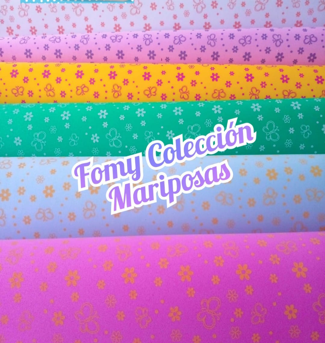 Goma eva Foamy printing Mariposas y Flores Foamy estampado 