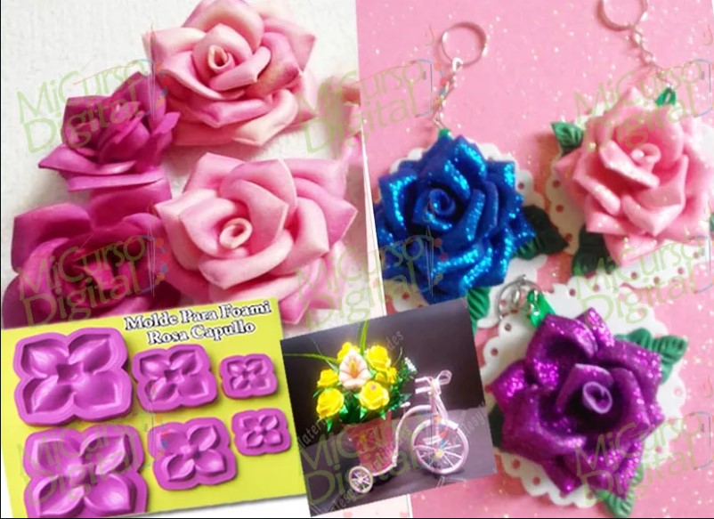 Set Moldes Para Fomy Rosas crea  Arreglos Florales