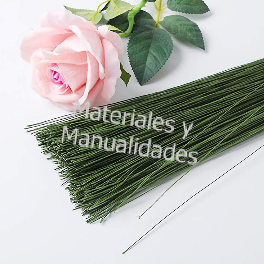 YOLUFER 100 tallos de alambre floral, flores artificiales de plástico para  manualidades, alambre de tallo verde, manualidades, manualidades