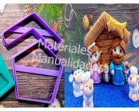 Molde casa de pesebre 9cm para manualidades de calidad alim