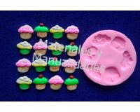 Molde Silicona muffin cupcake para apliques en pasta y fondant