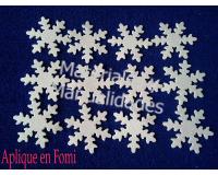 Set Apliques copo de nieve 5cm para decoración y navidad x12pz