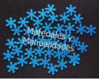 Set Apliques copo de nieve azul 3.5 navidad para decoración 12pz