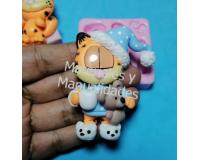 Molde Silicona gato garfield de 5cm para apliques escolar infant