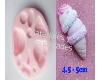 Molde silicona cono helado barquiollo  5cm para fondant