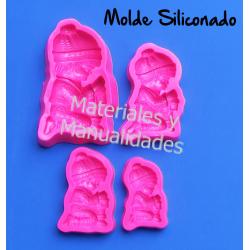 Molde silicona niño con farol para navidad Bautizo comunión 1