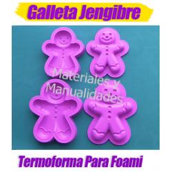 Molde para fomi Galleta Jengibre termoformado en Foamy 1