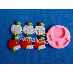 Molde Silicona Manzana ABC Escolar merienda Colegial Estudiantes 1