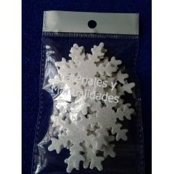 Set Apliques copo de nieve 5cm para decoración y navidad x12pz 1