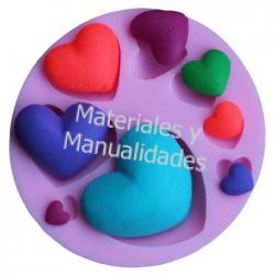 Molde en silicona corazones por 8 figuras para fondant alimetnos 1