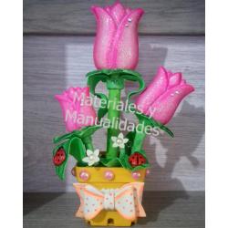 Moldes para Foami tulipán floristería en goma eva microporoso 2