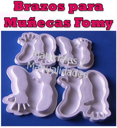 Molde Foamy Brazos para muñecas en porcelanicron 