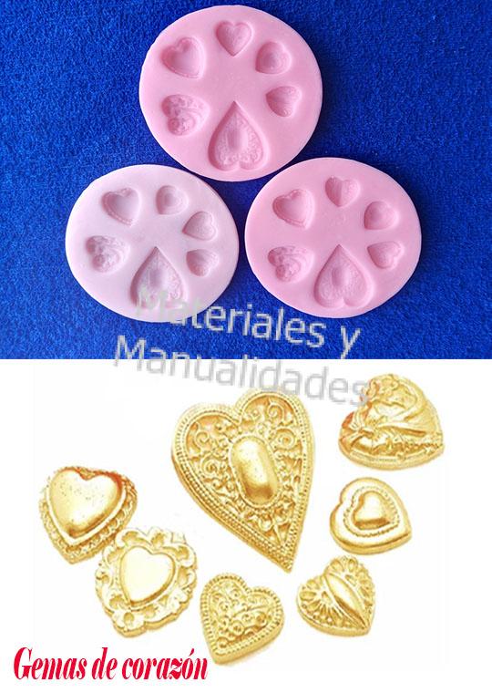 MOLDE EN SILICONA GEMAS DE CORAZÓN OVALO CIRCULO X3 PARA FONDANT PASTEL  FIMO PASTA FRÍA, MATERIALES PARA MANUALIDADES EN MASA FLEXIBLE FOAMY GOMA  EVA PASTILLAJE Y DECORACIÓN DE TORTAS