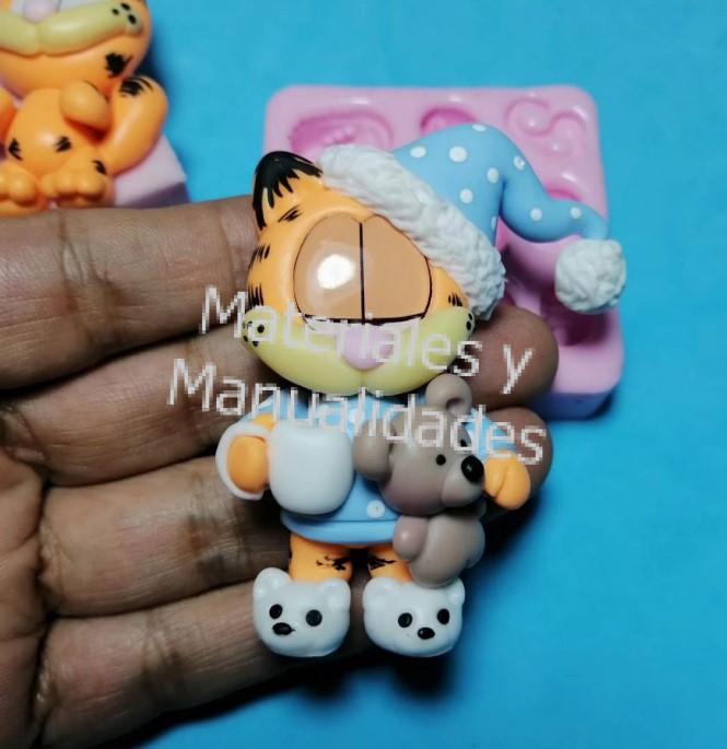 Molde en Silicona gato garfield para apliques de moñas balacas