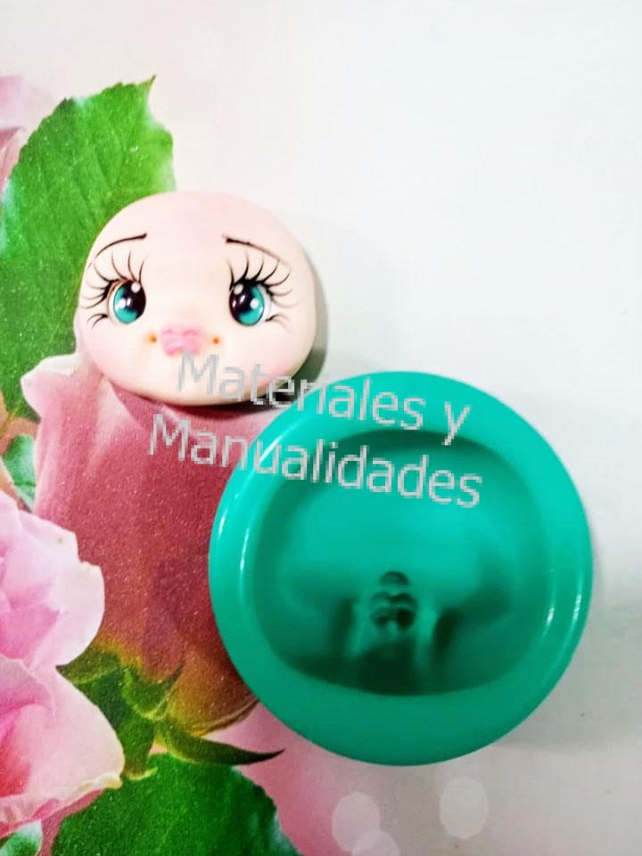 Molde en Silicona platino caras de muñecas para modelar en porcelanicrón