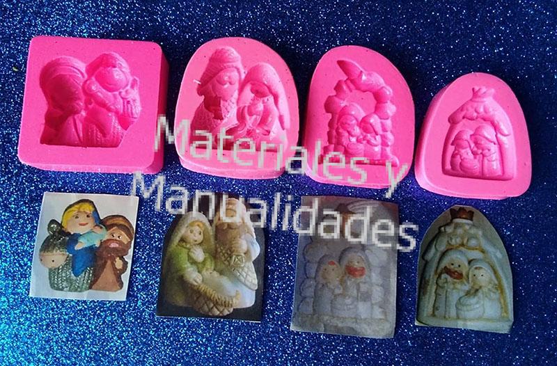 Molde en silicona pesebre para navidad en porcelanicron yeso ceramica foami