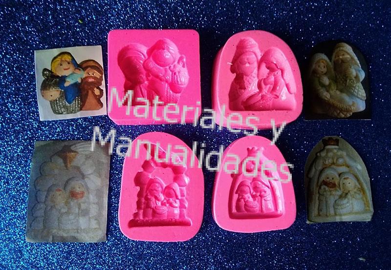 Molde en silicona pesebre para navidad en porcelanicron yeso ceramica foami