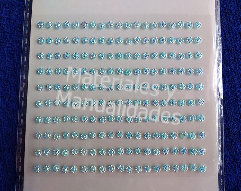 Pegatinas cara joyas tonos azules, Gemas Maquillaje