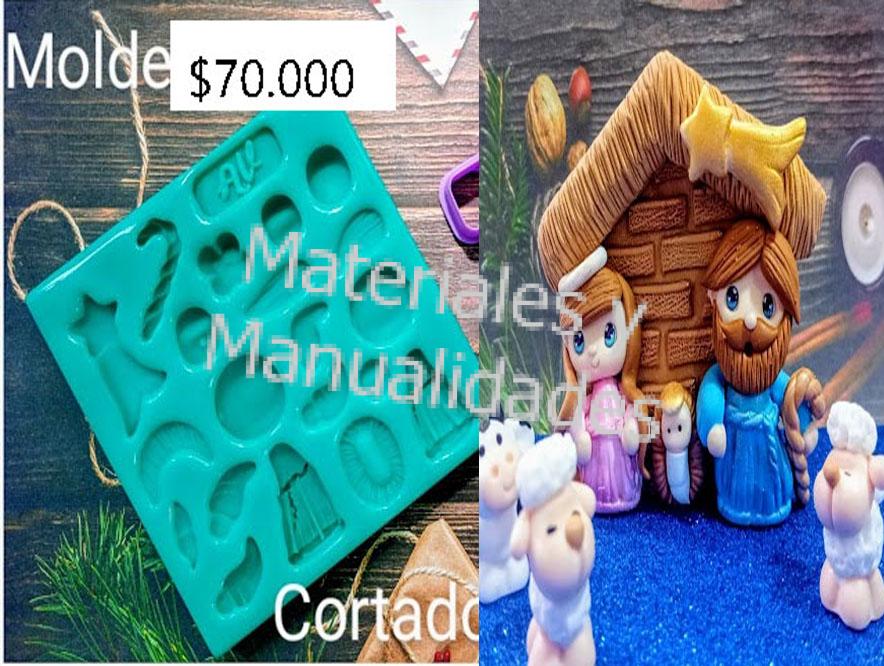 Molde en Silicona platino y de calidad alimentaria para recuerdos de Navidad Pesebre