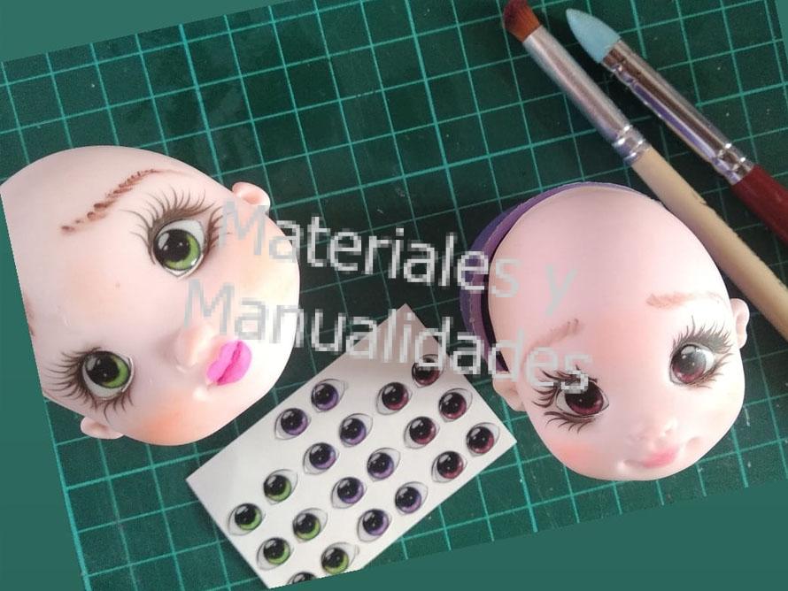 Ojos adhesivos para muñecos en porcelanicron llaveros apliques