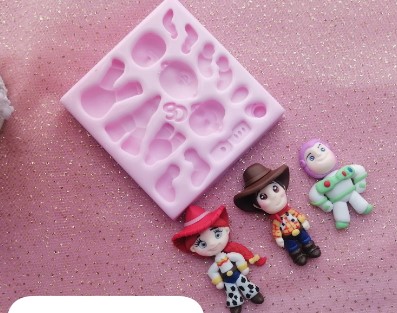 Molde en silicona peronajes toy story para apliques en pasta moldeable